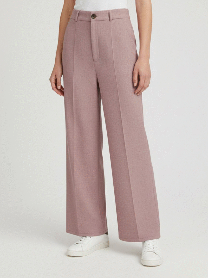 Blush Petal Wide-Leg Trousers